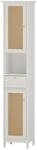 Vicco Badschrank Rosario Wei&szlig; 32 x 170 cm mit 2 T&uuml;ren und Schublade