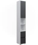 Vicco W&auml;scheschrank Maltin Wei&szlig; 30 x 189 cm mit einer T&uuml;r und Zwei Schubladen