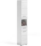 Hochschrank Linus Hochglanz Wei&szlig; 30 cm zweit&uuml;rig