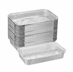 Relaxdays Grillschalen 50er Set Aluminium Silber Hitzebest&auml;ndig 4,5 cm x 31 cm x 21