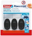 Tesa Powerstrips Selbstklebehaken S Oval Schwarz 3 St&uuml;ck