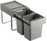 SVITA EM2x20 Einbaum&uuml;lleimer 40L 2x20L 2 F&auml;cher mit Deckel M&uuml;lltrennsystem
