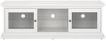 ebuy24 Venedig TV Tisch 2 Glast&uuml;ren und 1 Glasboden Wei&szlig;