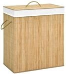 vidaXL Bambus-W&auml;schekorb mit 2 F&auml;chern 100 L 320740