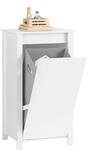 SoBuy W&auml;scheschrank mit ausklappbarem W&auml;schesack Holz Wei&szlig; BZR100-W