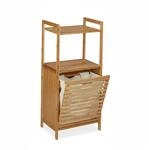 Relaxdays W&auml;scheschrank mit W&auml;schekorb Bambus Natur Klappbar 100 cm x 45,5 cm x