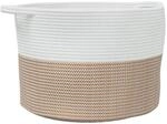 vidaXL W&auml;schekorb Braun und Wei&szlig; &Oslash;55x36 cm Baumwolle 358472