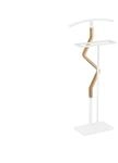 Relaxdays Herrendiener Stahl Holz Wei&szlig; Freistehend 107 cm x 48 cm x 20 cm 4,5 kg