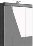 Spiegelschrank inkl. Beleuchtung 60 cm x 79 cm x 18 cm Wei&szlig;-Rauchsilber