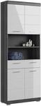 Hochschrank 74 cm x 191 cm x 31 cm Wei&szlig;-Rauchsilber