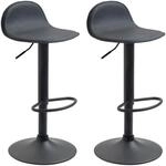 CLP 2er Set Barhocker Lana V2 Kunstleder Schwarz/Schwarz