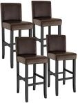 Tectake Barhocker Gepolstert Mit R&uuml;ckenlehne Bezug Aus Kunstleder 4Er Set 41 x 40 x