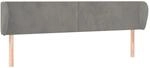 vidaXL Kopfteil mit Ohren Hellgrau 183x23x78/88 cm Samt 3116924