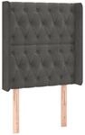 vidaXL Kopfteil mit Ohren Dunkelgrau 83x16x118/128 cm Samt 3119947