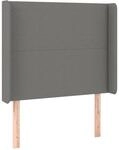 vidaXL Kopfteil mit Ohren Dunkelgrau 93x16x118/128 cm Stoff 3119283