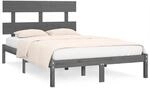 vidaXL Massivholzbett Grau 200x200 cm1157003