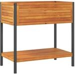 vidaXL Pflanzk&uuml;bel mit Ablage 80x45x80 cm Massivholz Akazie und Stahl 2100847