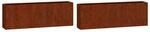 vidaXL Wand-Pflanzk&uuml;bel 2 Stk Rostig Cortenstahl 53x10x17 cm 823686