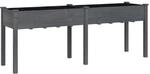 vidaXL Pflanzk&uuml;bel mit Einsatz Grau 203x53x76 cm Massivholz Tanne 1687215