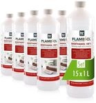Flambiol Bioethanol Hochrein 100% in Flaschen f&uuml;r Edelstahl-Tisch-Kamine 15 x 1l