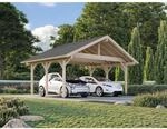 Palmako Doppelcarport Robert Holz Tauchgrundiert Grau 555 cm x 372 cm