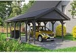 Satteldach-Carport Wallgau Schiefergrau 430 x 900 cm Dachlattung