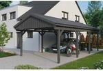 Skan Holz Carport Fichtelberg 423 cm x 808 cm Dachlattung Schiefergrau