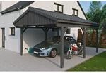Skan Holz Carport Fichtelberg 423 cm x 566 cm Dachlattung Schiefergrau