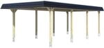 Skan Holz Carport Wendland Eiche hell 409 x 870 cm Alu-Dach Blende Schwarz