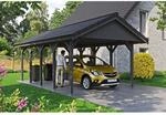 Satteldach-Carport Wallgau Schiefergrau 430 x 750 cm Dachlattung
