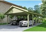 Satteldach-Carport Wallgau 620 x 900 cm rote Schindeln