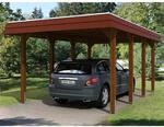 Skan Holz Einzelcarport Holz Nussbaum 345 cm x 589 cm