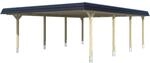 Skan Holz Doppelcarport Wendland Eiche hell 630 x 879cm EPDM-Dach Blende Schwarz