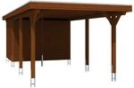 Skan Holz Carport Spessart m. Abstellr. 355 x 846 cm Nuss