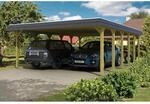Skan Holz Carport Spreewald 585 cm x 893 cm schwarze Blende