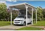Skan Holz Carport Emsland Caravan 404 cm x 604 cm Wei&szlig;