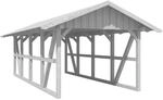 Skan Holz Carport Schwarzwald mit Dachschalung 424 x 772 cm Wei&szlig;