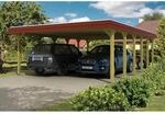 Skan Holz Carport Spreewald 585 cm x 893 cm rote Blende