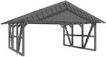 Skan Holz Carport Schwarzwald mit Dachlattung 684 x 600 cm Grau