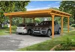 Skan Holz Carport Emsland 613 cm x 604 cm Eiche hell