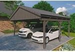 Skan Holz Carport Fichtelberg 618 cm x 566 cm Dachlattung Schiefergrau