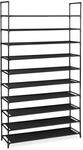 Relaxdays Schuhregal Stecksystem Metall Schwarz H&ouml;henverstellbar 176,5 cm x 99 cm x