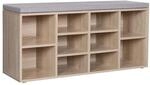 Vasagle Schuhbank 30 cm x 104 cm x 48 cm Eichefarben-Grau