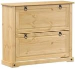 vidaXL Schuhschrank Corona 99x32x85 cm Massivholz Kiefer 4002785