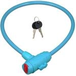 Relaxdays Fahrradschloss Kunststoff Stahl Messing Blau Mit Schl&uuml;ssel 70 cm 160 g
