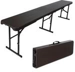 TRUTZHOLM Bierbank Klappbank 180cm Kunststoff Holzoptik Grau