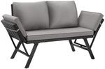 Tectake Rattan Loungesofa Sintra 2In1 Funktion Uv Best&auml;ndiges und Wetterfestes
