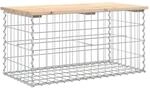 vidaXL Gartenbank aus Gabionen 83x44x42 cm Massivholz Kiefer