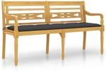 vidaXL Batavia-Bank mit Anthrazit Kissen 150 cm Massivholz Teak