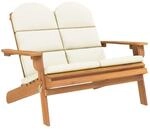 vidaXL Adirondack-Gartenbank mit Kissen 126 cm Massivholz Akazie